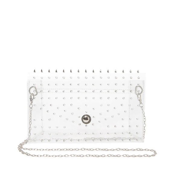 NWT Steve Madden Bseduce Studded Clear Bag - Picture 1 of 5